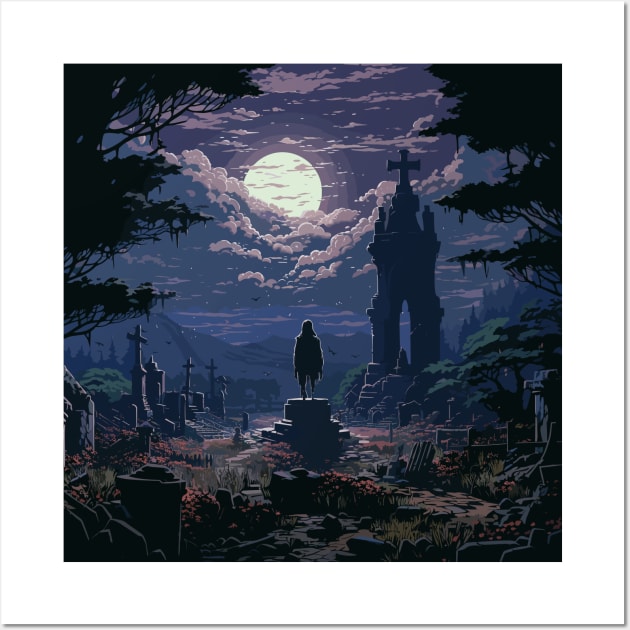 Haunted Graveyard Wall Art by Ray Crimson